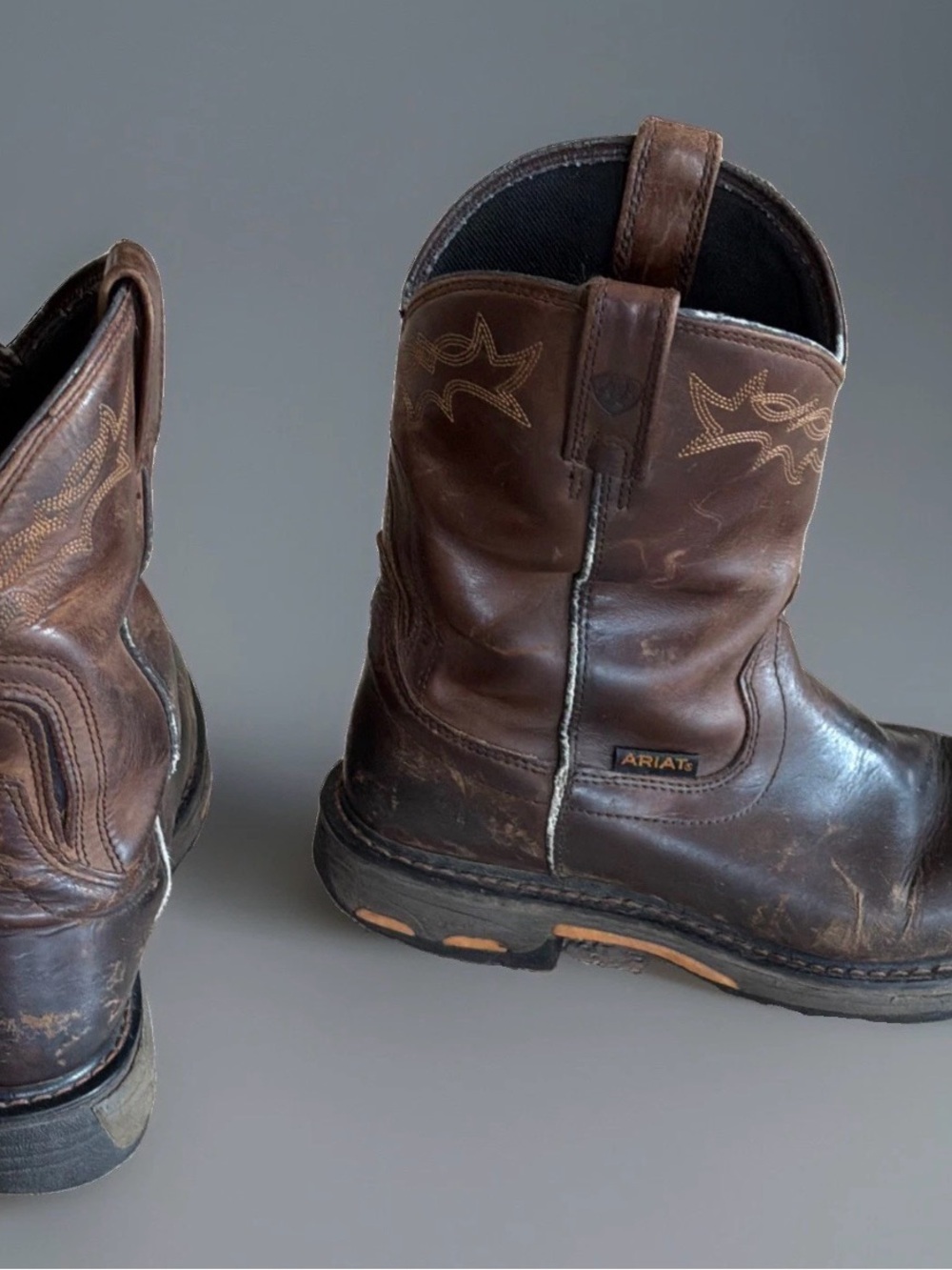 Ariat Men's Dark Brown Leather Western Work Boots